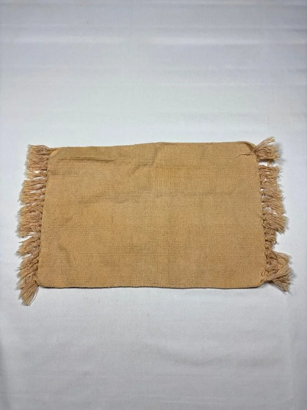 Vtg Southwestern Woven Cotton Fringed Placemat Rug El Paso Saddleblanket Style